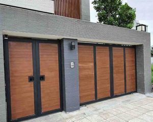 Mẫu cửa cổng gỗ nhựa composite 2 cánh và 4 cánh