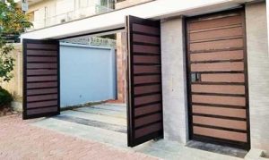 Cửa cổng gỗ nhựa composite 2 cánh và cổng gỗ nhựa composite 1 cánh