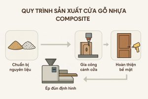 Quy trình sản xuất cửa gỗ nhựa composite