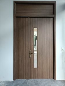 Mẫu cửa nhựa giả gỗ composite 2 cánh dành cho biệt thự