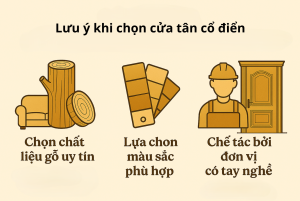 Lưu ý khi chọn mua cửa gỗ tân cổ điển