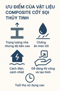 Ưu điểm của vật liệu composite cốt sợi thủy tinh