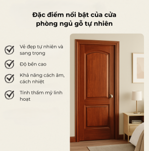 Đặc điểm cửa phòng ngủ gỗ tự nhiên