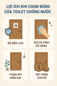 Lợi ích khi chọn đúng cửa toilet chống nước