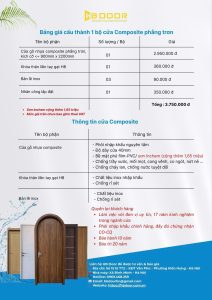 Giá cửa toilet gỗ nhựa composite HB Door