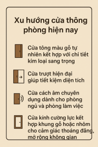 Xu hướng cửa thông phòng sang trọng hiện nay