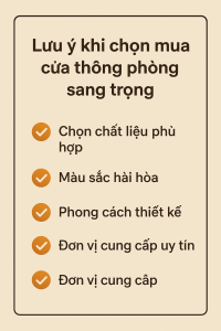 Lưu ý khi chọn mua cửa thông phòng sang trọng