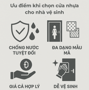Ưu điểm khi chọn cửa nhựa cho nhà vệ sinh